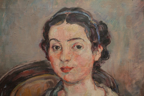 Tableau huile sur toile 'Portrait de jeune fille' Raphaël Dubois (1888-1960)