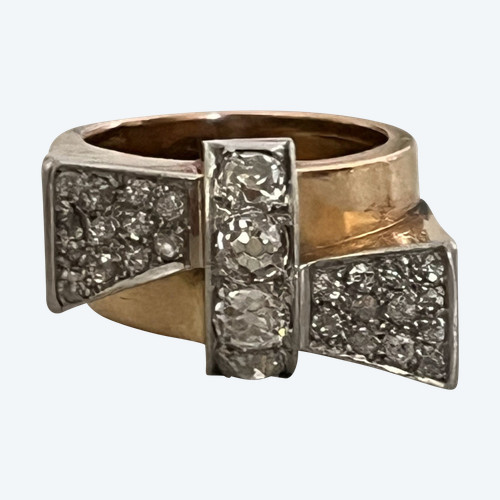 6168- Bague Tank Or Jaune Diamants 1,00 ct