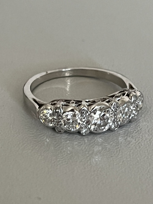 Anello giarrettiera in platino con diamante da 1,00 carato