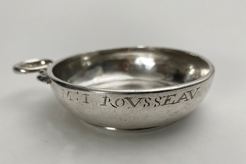 Tastevin aus Silber XVIII. Jahrhundert Schlangengriff Rousseau Fermiers généraux