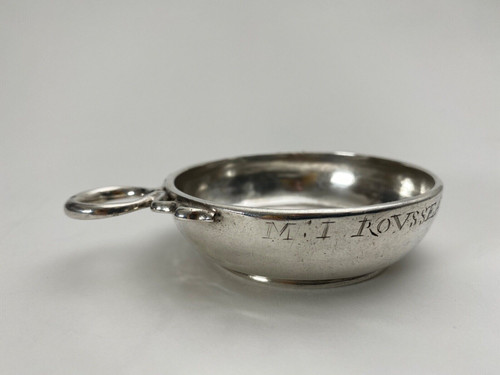 Tastevin aus Silber XVIII. Jahrhundert Schlangengriff Rousseau Fermiers généraux