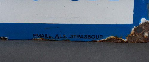 Gewölbtes Emailleschild André Stouls Bier Lutterbach 1648 ALS Strasbourg
