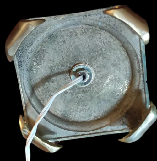 Alte große Tischlampe aus geschliffenem Kristall und vergoldetem Metall