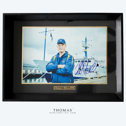 AUTHENTIQUE PHOTO – DÉCOUVREUR R.M.S TITANIC – SIGNATURE ROBERT DUANE BALLARD