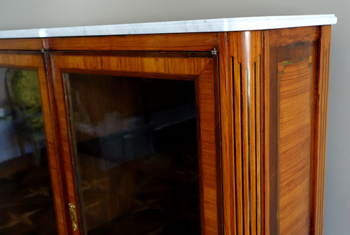 Libreria intarsiata d'epoca Luigi XVI - 182 cm x 133 cm x 31 cm