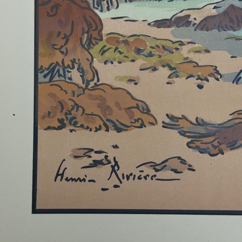 Lithographie par Henri Rivière Les Aspects de la Nature - La Mer 