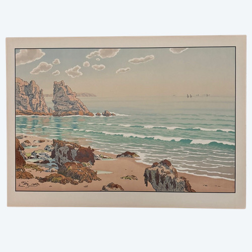 Lithographie par Henri Rivière Les Aspects de la Nature - La Mer 