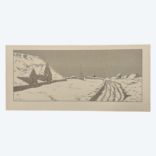 Litografia di Henri Rivière La Féérie des Heures - La Neige