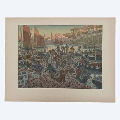 Lithograph by Henri Rivière Au Vent de Noroît - Le Port