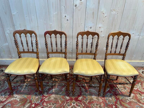 Set of 4 Napoleon III "Cathedral" chairs