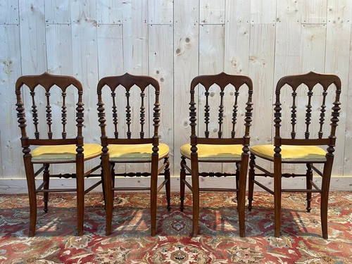 Set of 4 Napoleon III "Cathedral" chairs