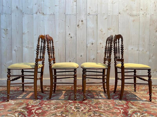 Set of 4 Napoleon III "Cathedral" chairs
