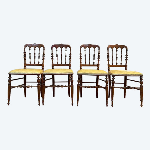 Set of 4 Napoleon III "Cathedral" chairs