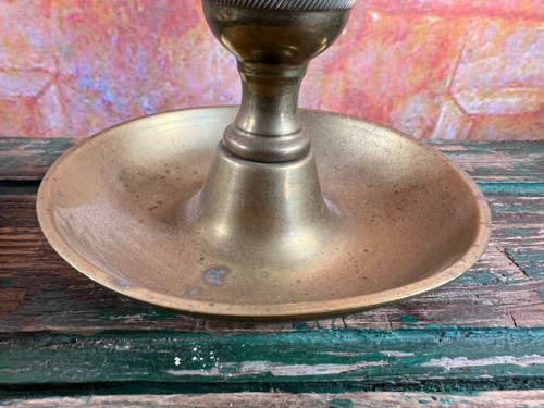 Pair of Solid Brass Candleholders - 19th century