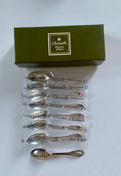 8 Christofle moka spoons