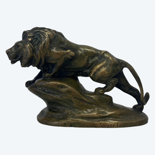 Scultura - Bronzo - Leone - Masson/susse Frs - Francia - XIX sec.