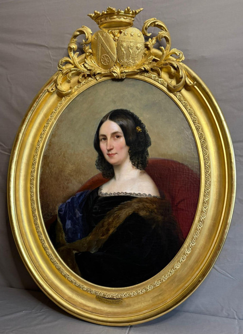 Portrait de la Marquise Le Charron - Eugénie de Lagatinerie XIXème siècle.