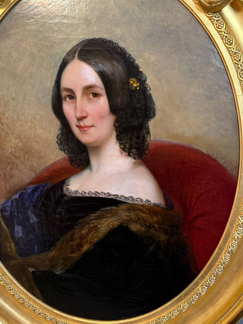 Portrait de la Marquise Le Charron - Eugénie de Lagatinerie XIXème siècle.