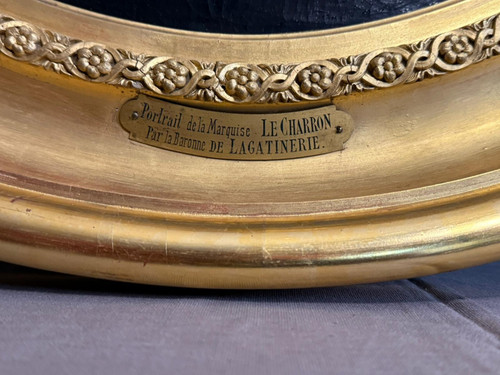 Portrait de la Marquise Le Charron - Eugénie de Lagatinerie XIXème siècle.