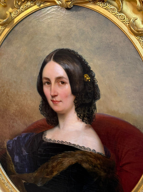 Portrait de la Marquise Le Charron - Eugénie de Lagatinerie XIXème siècle.