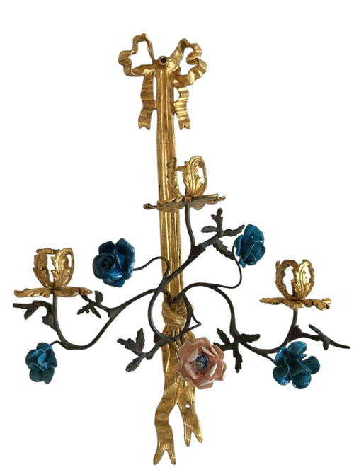 Paar Wandleuchten, Stil Louis XVI, Epoche 19.