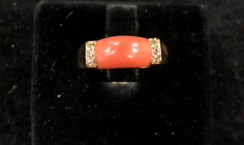 Ring Koralle Diamant