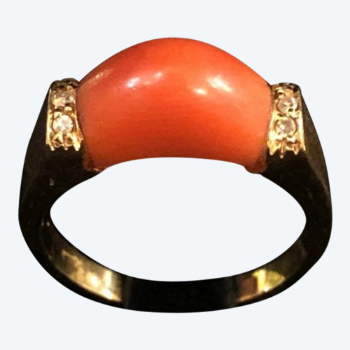 Ring Koralle Diamant