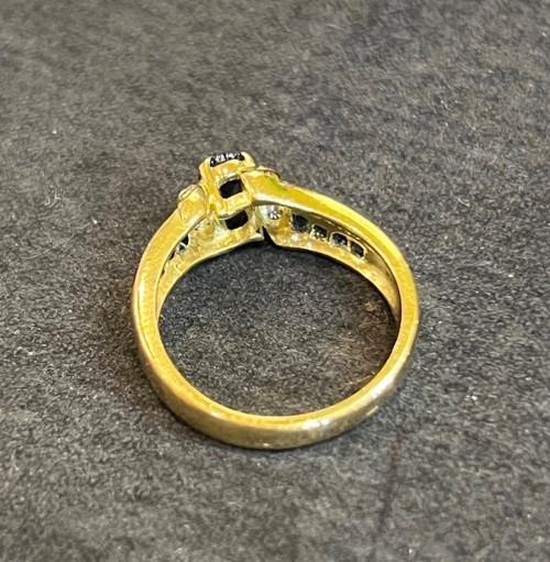Sapphire and white stone ring