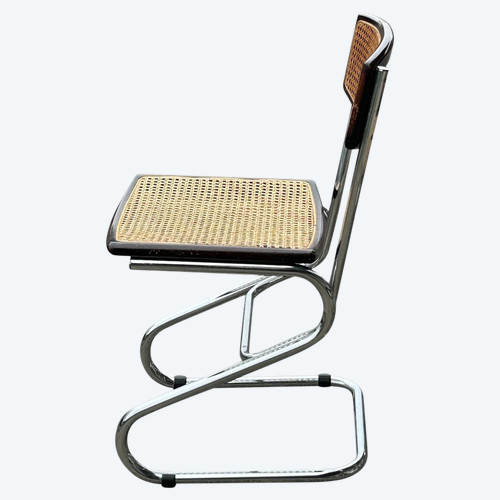 Suite Von Vier Rohrstühlen Vintage Italien Bauhausstil Marcel Breuer Um 1970