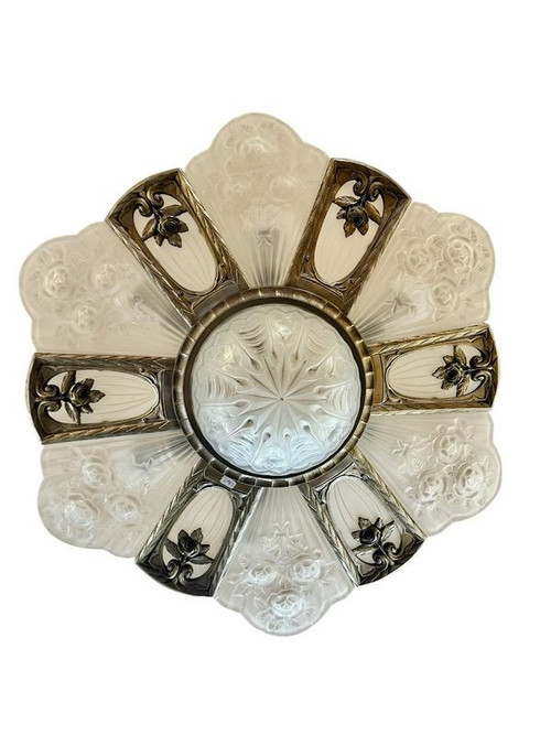 Gilles Large "Aux Roses" Plate Chandelier