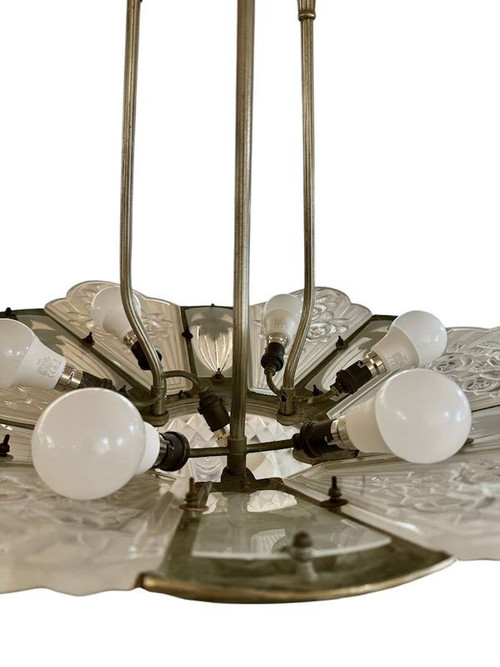 Gilles Large "Aux Roses" Plate Chandelier
