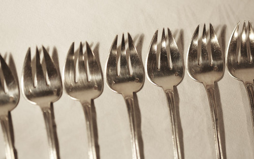 Set of 12 oyster forks  Minerva hallmark 