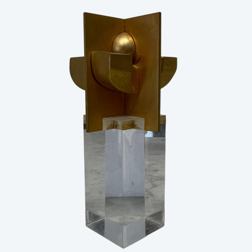 Sculpture - J. L Sanchez - Bronze Et Plexi - Espagne - XX ème