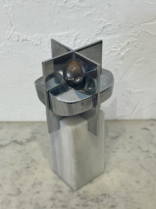 Sculpture - J. L Sanchez - Bronze Et Marbre - Espagne - XX ème