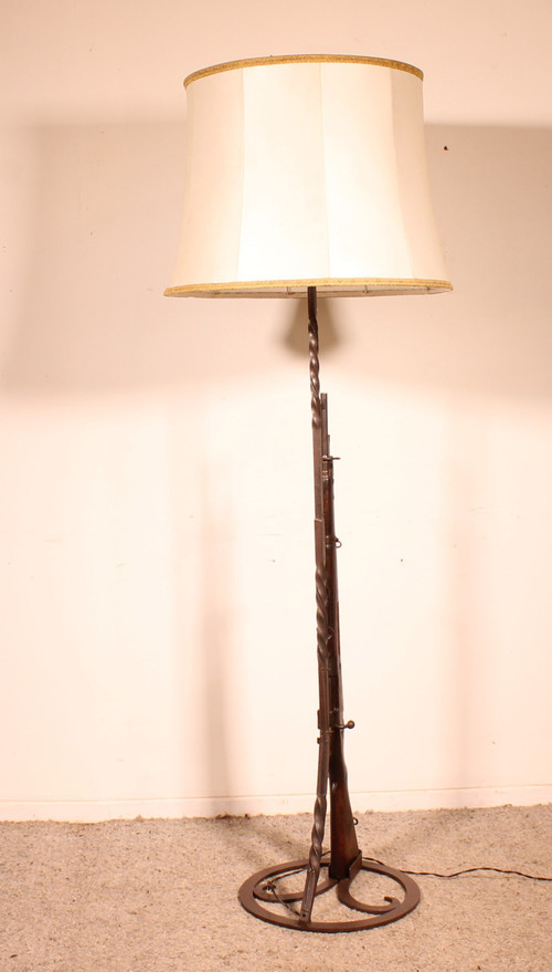 Rifle Floor Lamp With Its Lampshade