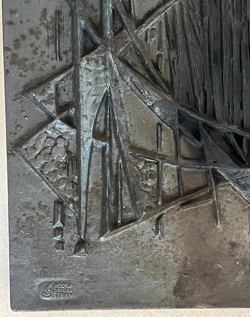 Kaminplatte von Designer F. Loriot für Stern, Frankreich 70er Jahre