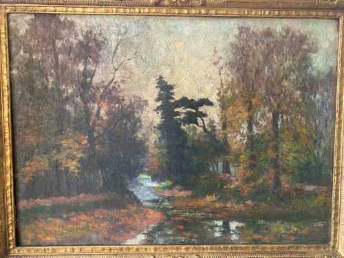 Paesaggio forestale firmato inizi del XX secolo