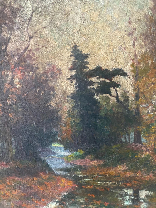 Paesaggio forestale firmato inizi del XX secolo