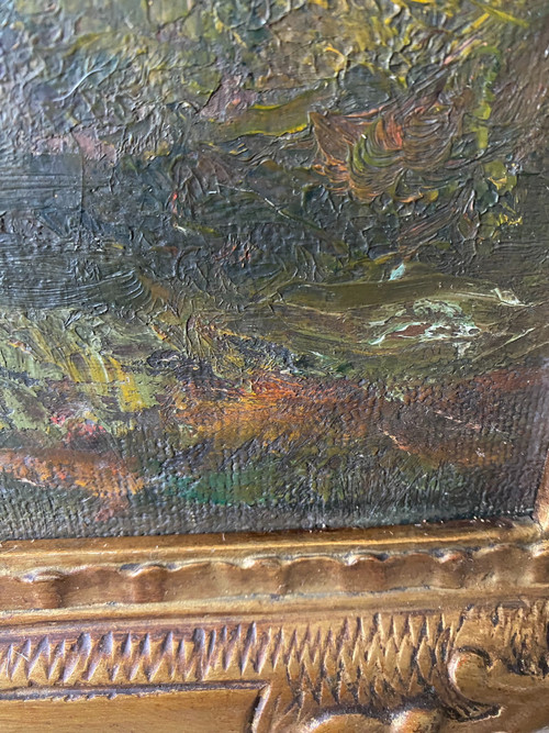 Paesaggio forestale firmato inizi del XX secolo