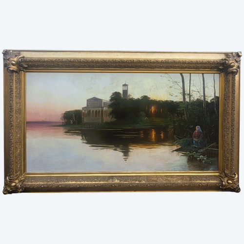 P Soborg, View of the Church of the Holy Saviour, Hst Signed, End of the 19th Early 20th Century