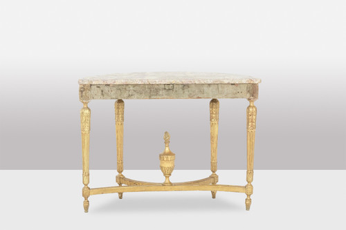 Consolle in legno dorato e marmo breccia di Aleppo. Circa 1780. LS55691657J