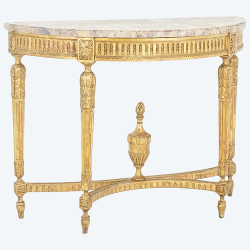 Consolle in legno dorato e marmo breccia di Aleppo. Circa 1780. LS55691657J