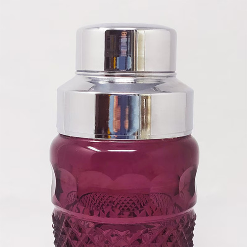 Wunderschöner lila Cocktail-Shaker aus geschliffenem Glas im Bohemian-Stil aus den 1960ern. Hergestellt in Italien