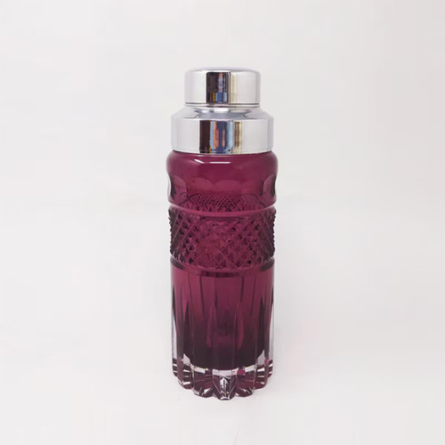 Wunderschöner lila Cocktail-Shaker aus geschliffenem Glas im Bohemian-Stil aus den 1960ern. Hergestellt in Italien
