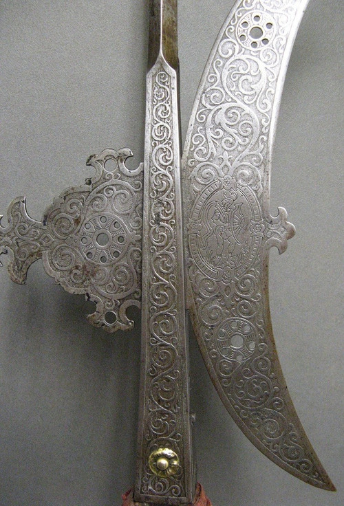 Viollet Le Duc Hellebarde aus Eisen, 19. Jahrhundert.