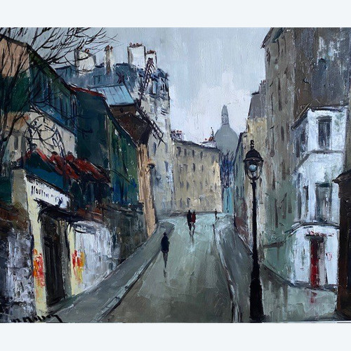 Ecole de Montmartre - Rue Lepic - Signature à authentifier - Circa 1950/60