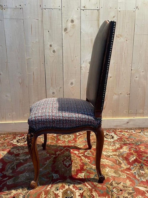 Set of 8 Louis XV style walnut chairs