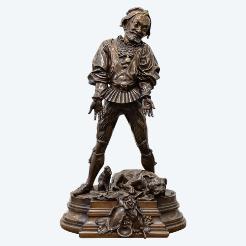 Scultura - Il giullare del re, Alfred Barye (1839-1895) - Bronzo