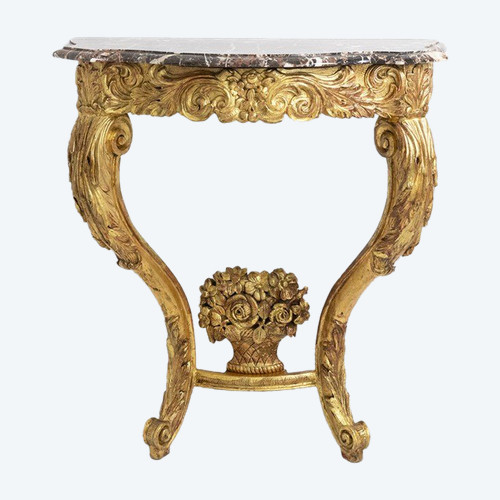 Console en bois doré et sculpté d’époque Louis XV. Circa 1880. LS5871738A