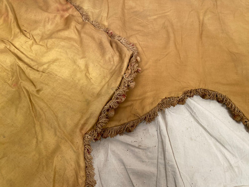 Pair of velvet valances with embroidered decorations, late 19th century